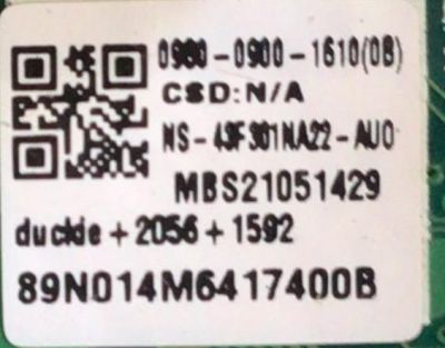 KIT DE TARJETAS PARA TV INSIGNIA 4K UHD SMART FIRE TV / MAIN 0980-0900-1610 / TD.MT9020.63 / 098009001610 / T-CON 55.43T10.C03 / 5543T10C03 / 55T32-C0F / FUENTE 0500-0621-1360 / PW.98W2.602 / 050006211360 / DISPLAY T430QVN03.0 / MODELO NS-43F301NA22 - Imagen 4